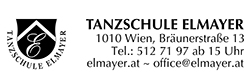 Logo der Tanzschule Elmayer mit Schritzug